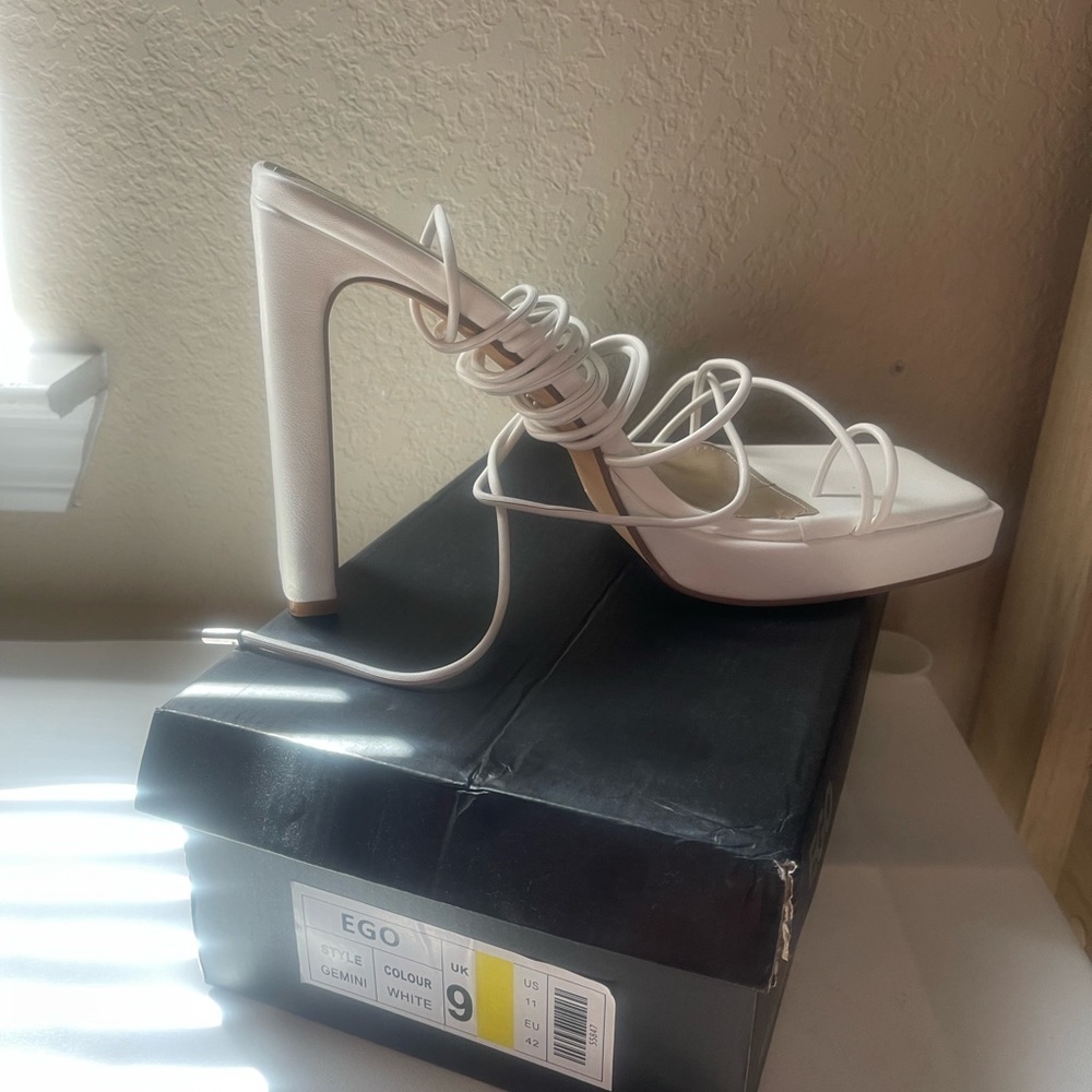 EGO GEMINI WHITE HEELS
